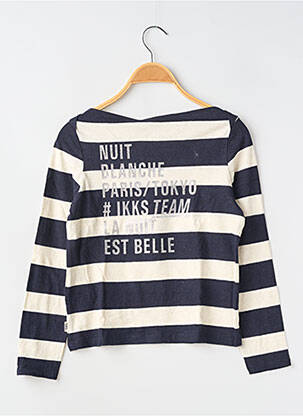T-shirt coupe cintrée manches longues bleu IKKS fille