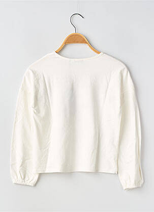 T-shirt coupe cintrée manches longues beige IKKS fille
