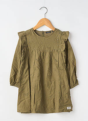 Robe mi-longue doublure manches longues vert IKKS fille