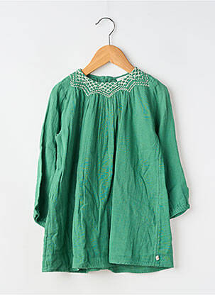 Robe mi-longue doublure manches longues vert IKKS fille