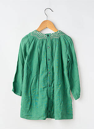 Robe mi-longue doublure manches longues vert IKKS fille