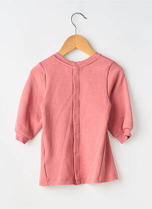 Robe mi-longue fermeture pressionnée manches longues rose IKKS fille