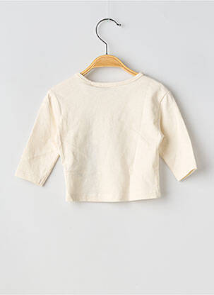 T-shirt coupe cintrée manches longues beige IKKS fille