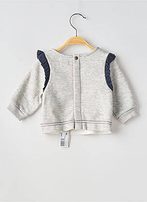 Sweat-shirt manches courtes et longues superposées manches longues gris IKKS fille