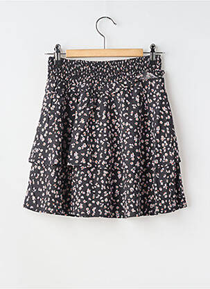 Jupe mi-longue tissage popeline noir GARCIA fille