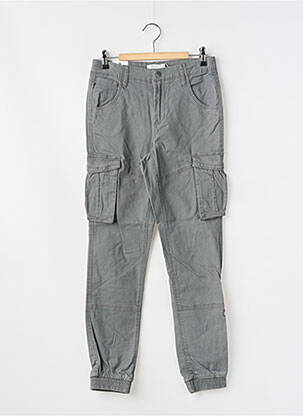 Pantalon cargo tissage popeline taille ajustable gris NAME IT garçon