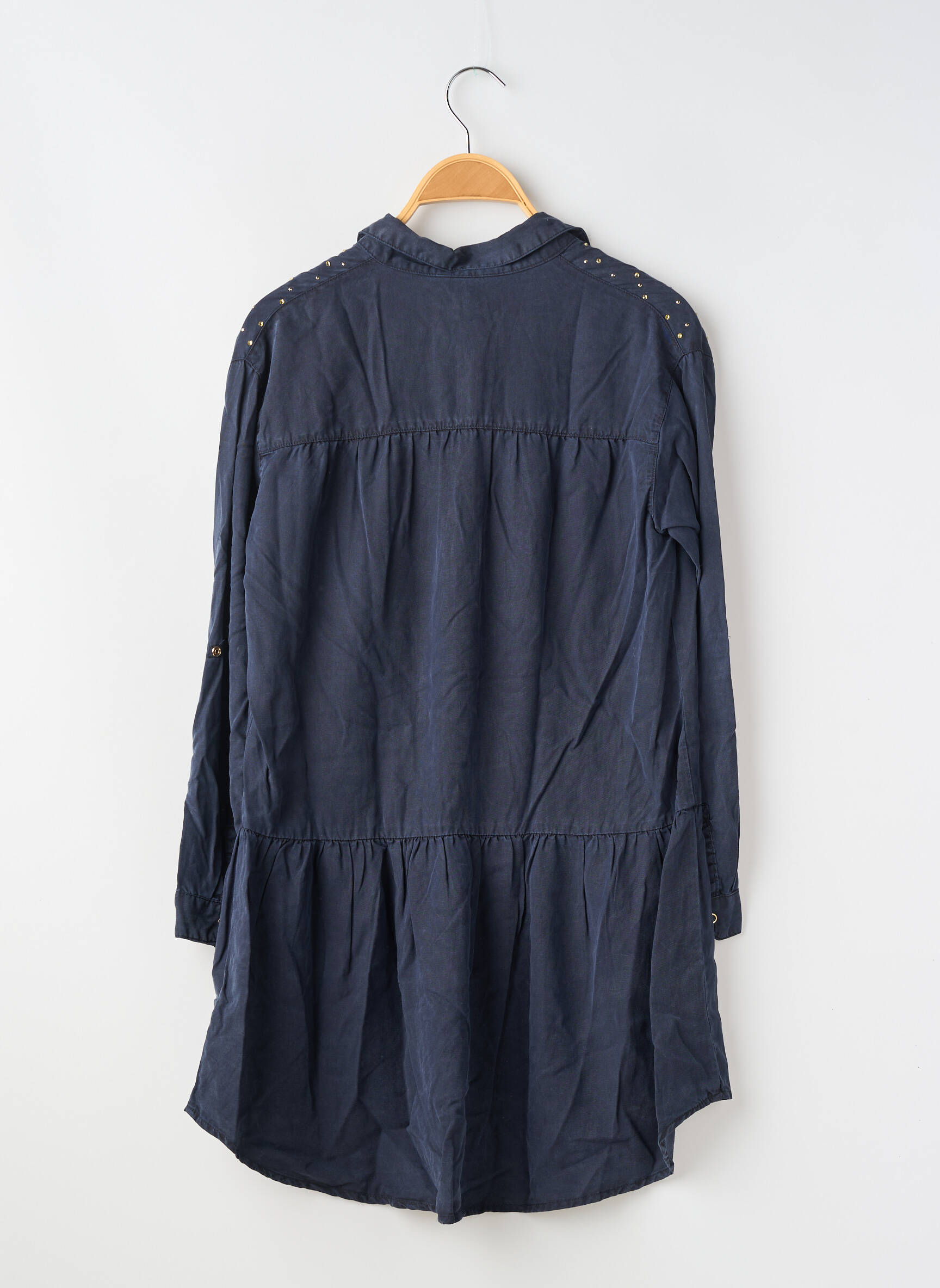 Robe mi-longue manches longues bleu MAYORAL fille