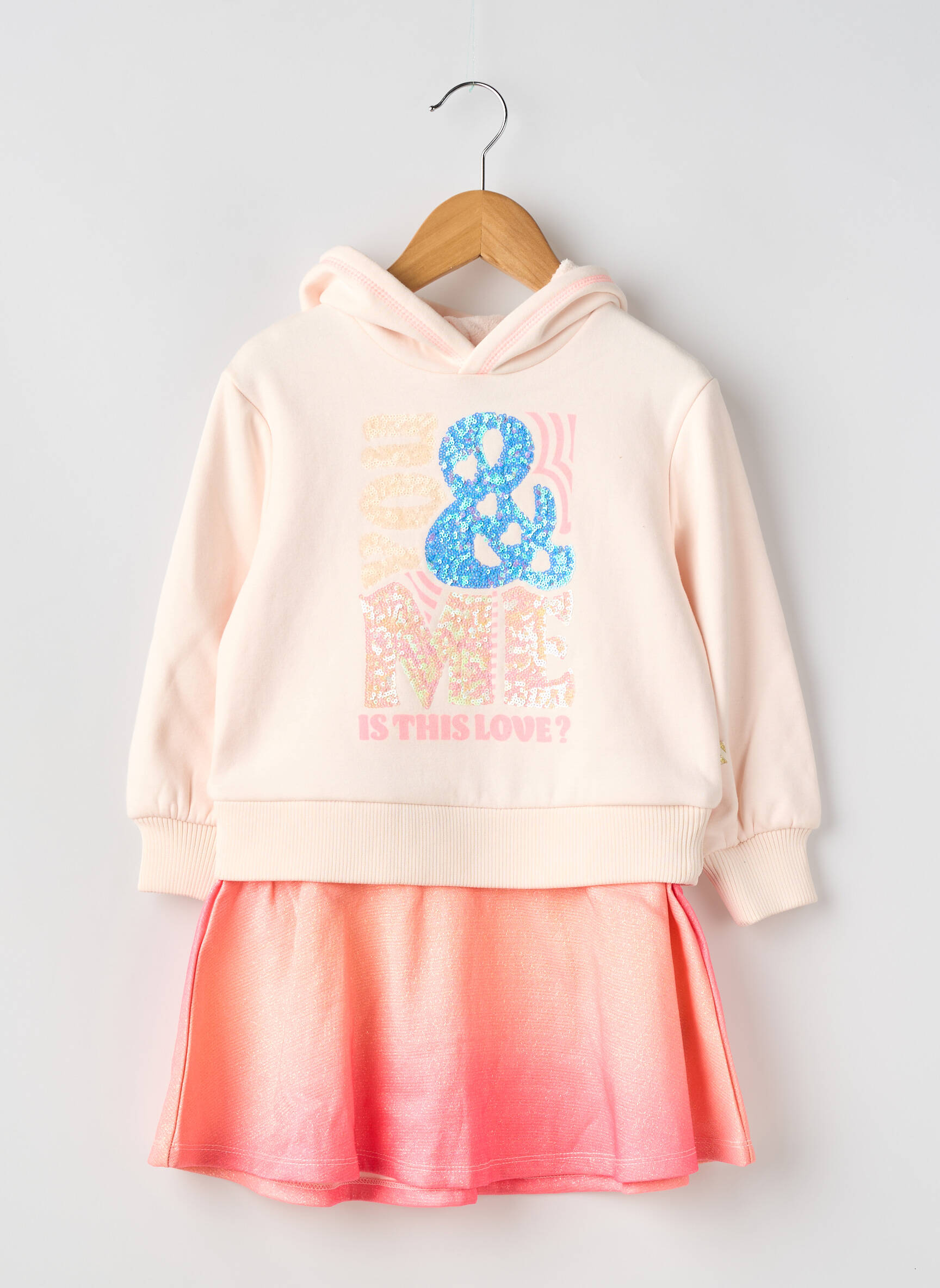 Robe mi-longue coupe évasée manches longues rose BILLIEBLUSH fille