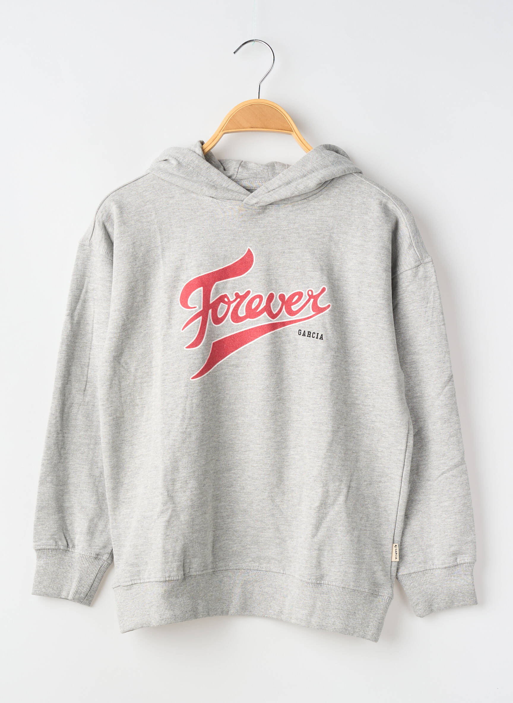 Sweat-shirt à capuche stretch manches longues gris GARCIA fille