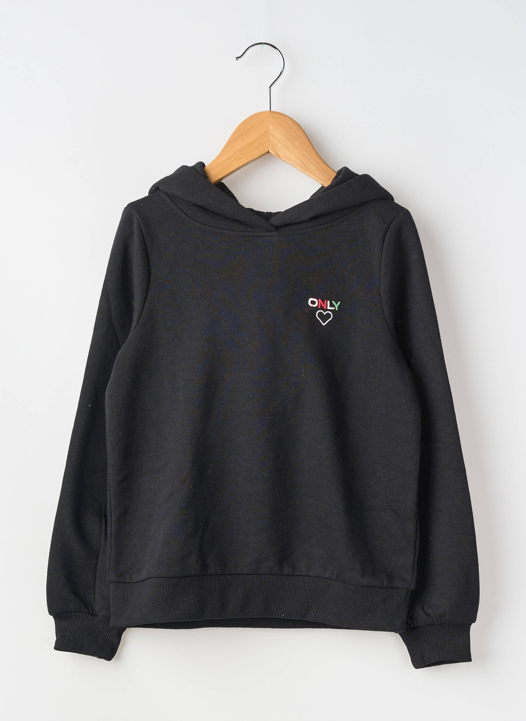 Sweat-shirt à capuche stretch manches longues noir ONLY fille