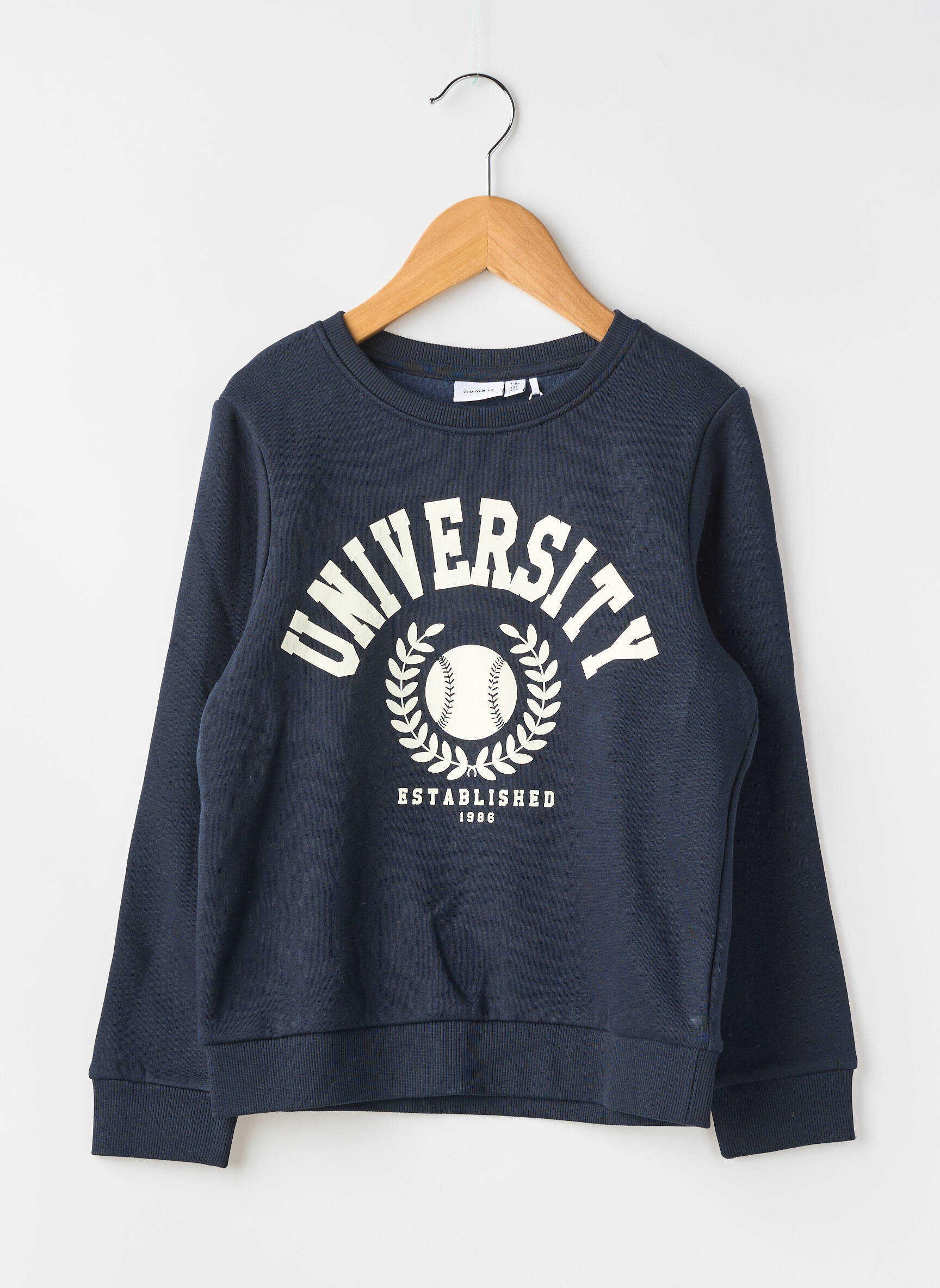 Sweat-shirt sérigraphie floquée manches longues bleu NAME IT fille