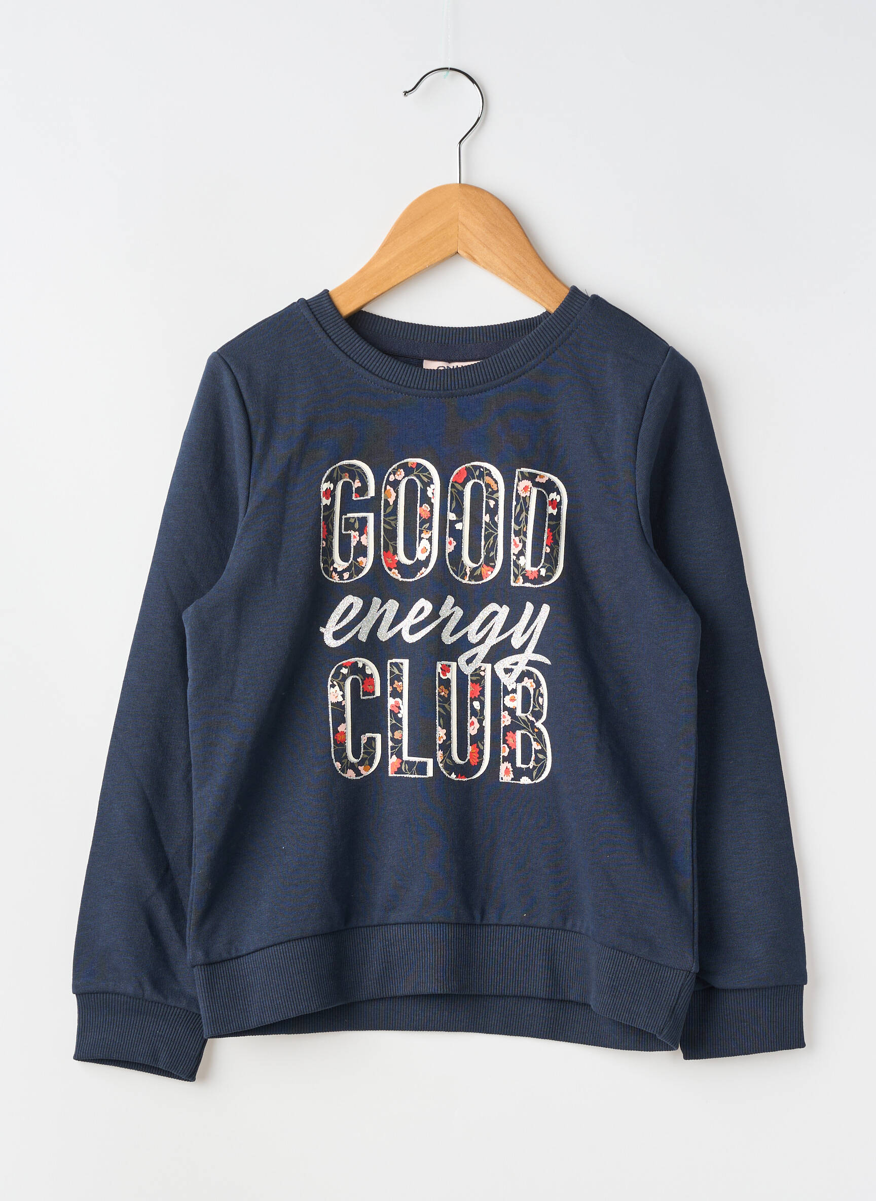 Sweat-shirt manches longues manches longues bleu ONLY fille