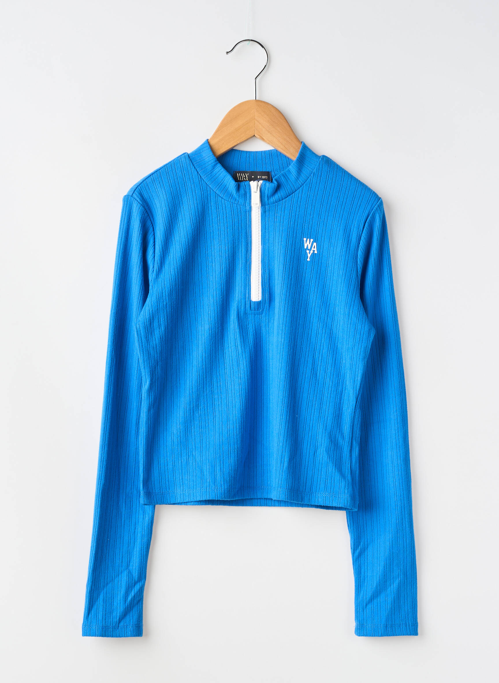 T-shirt coupe cintrée manches longues bleu WAY (WAY ARE YOU) BY IKKS fille
