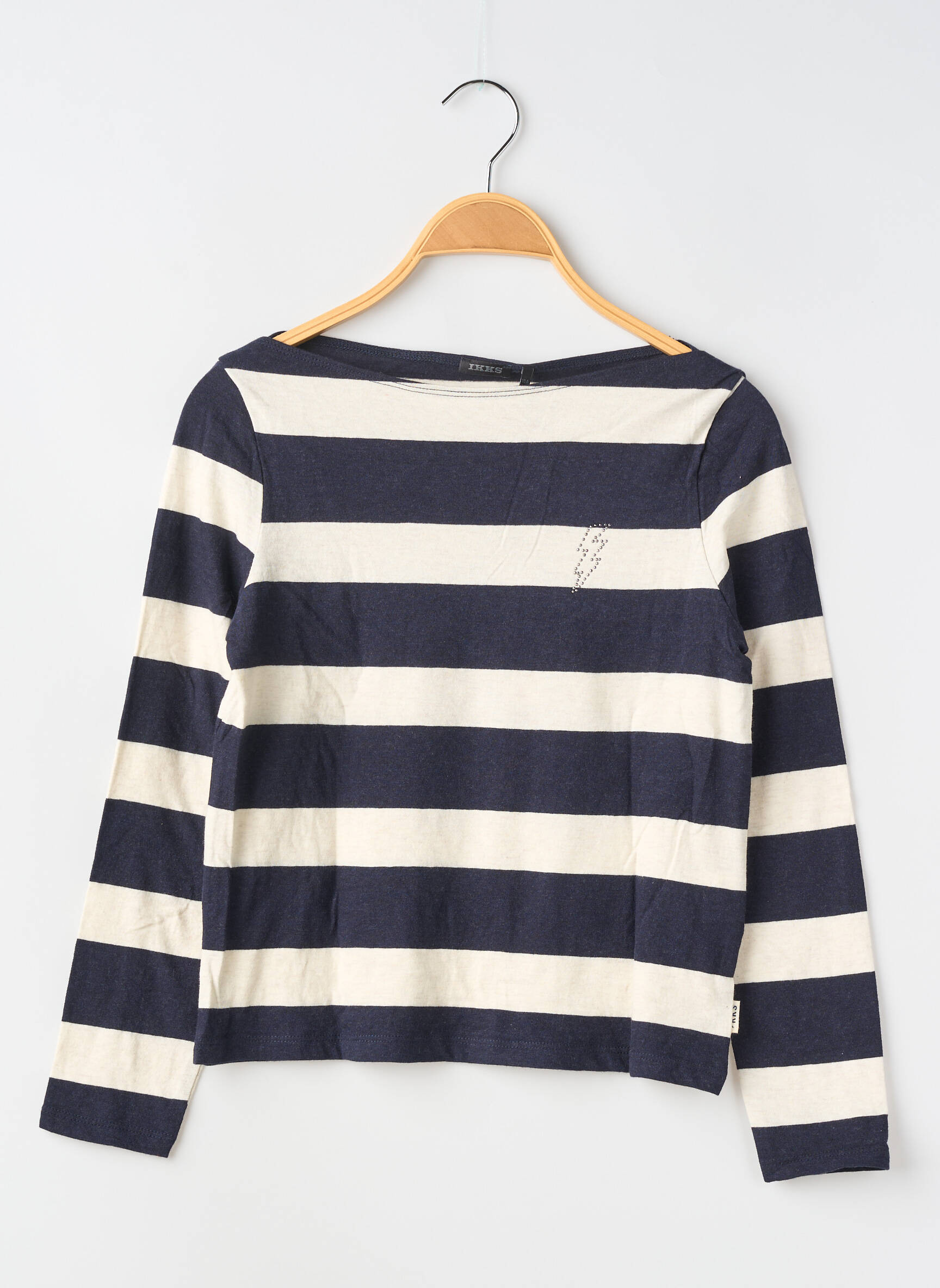 T-shirt coupe cintrée manches longues bleu IKKS fille