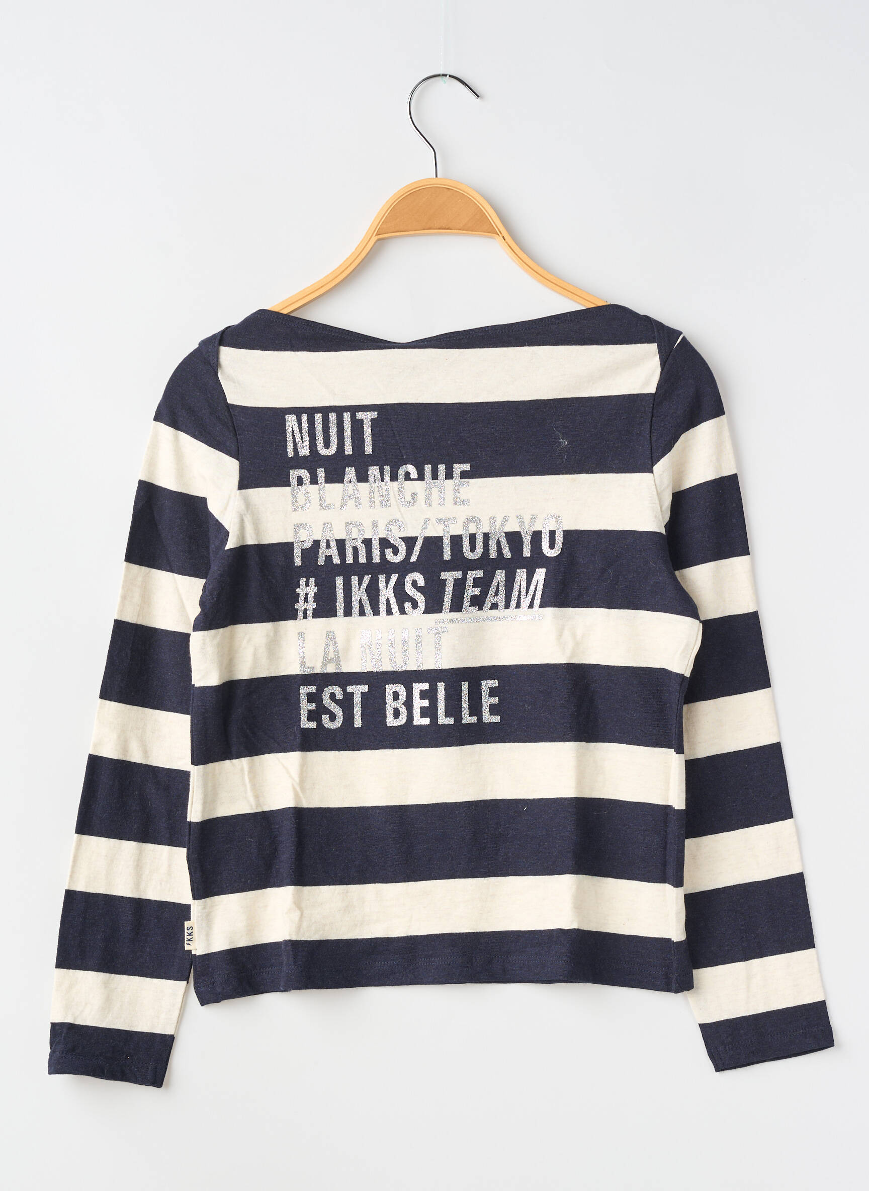 T-shirt coupe cintrée manches longues bleu IKKS fille
