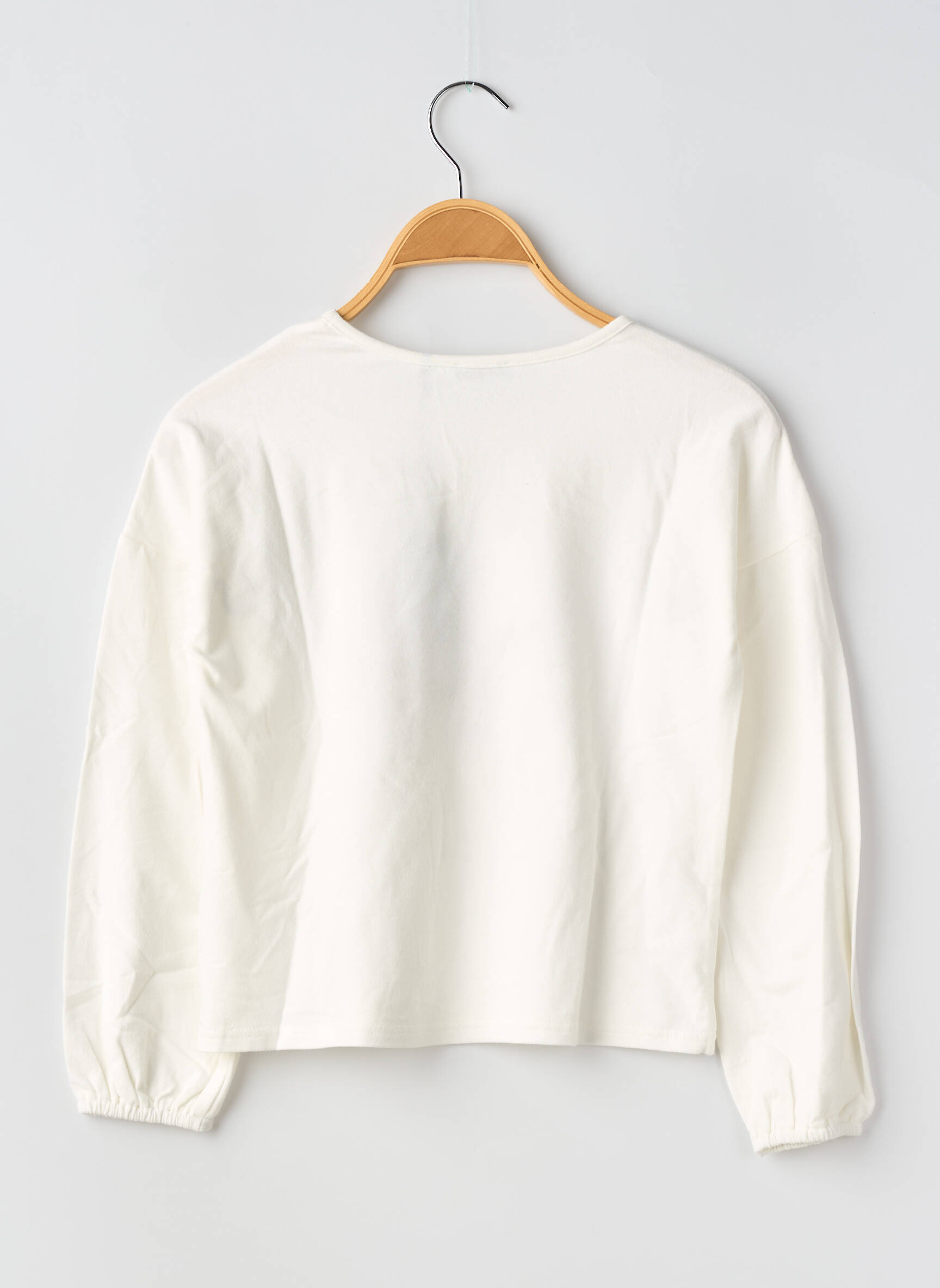 T-shirt coupe cintrée manches longues beige IKKS fille