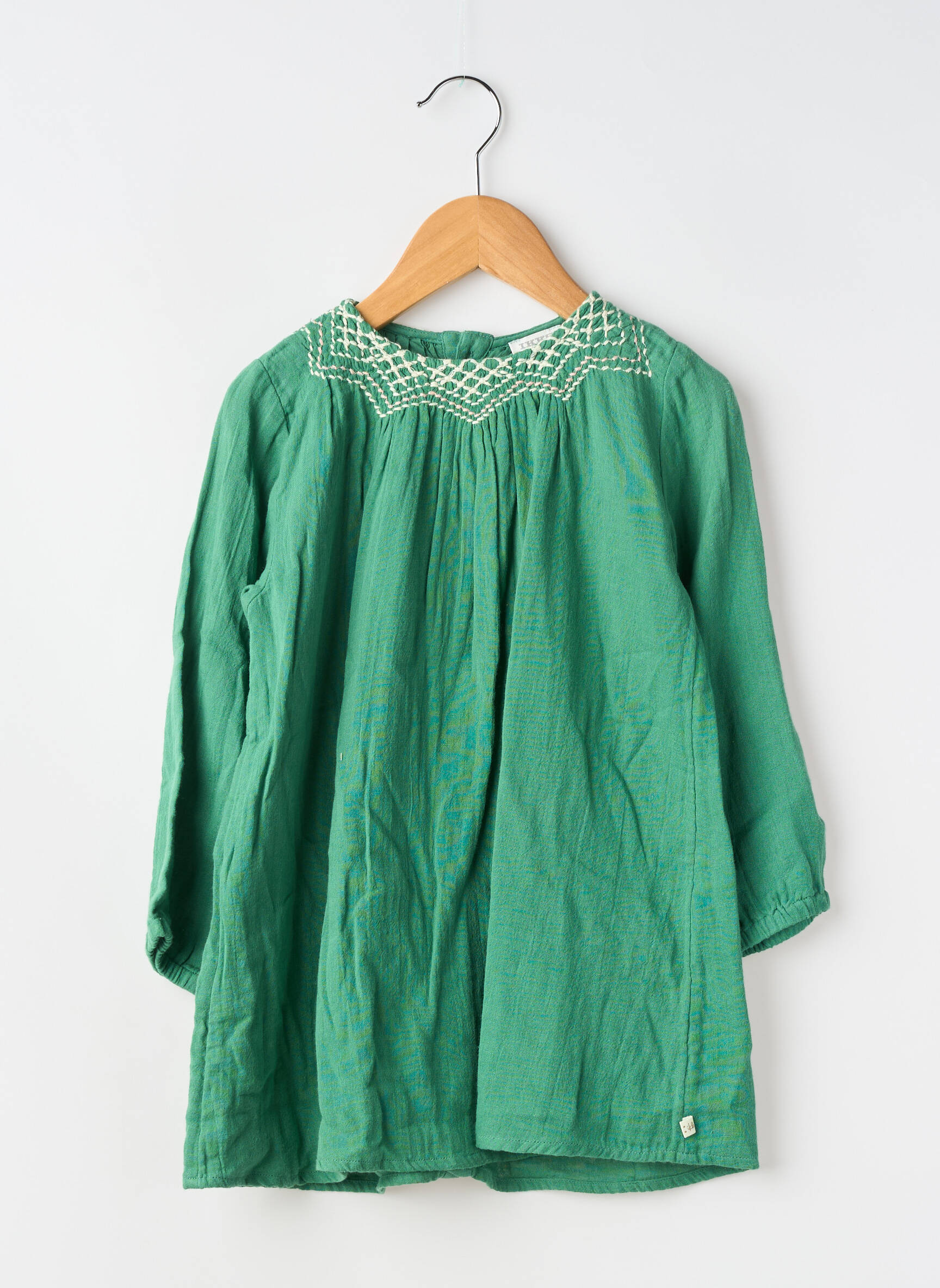 Robe mi-longue doublure manches longues vert IKKS fille