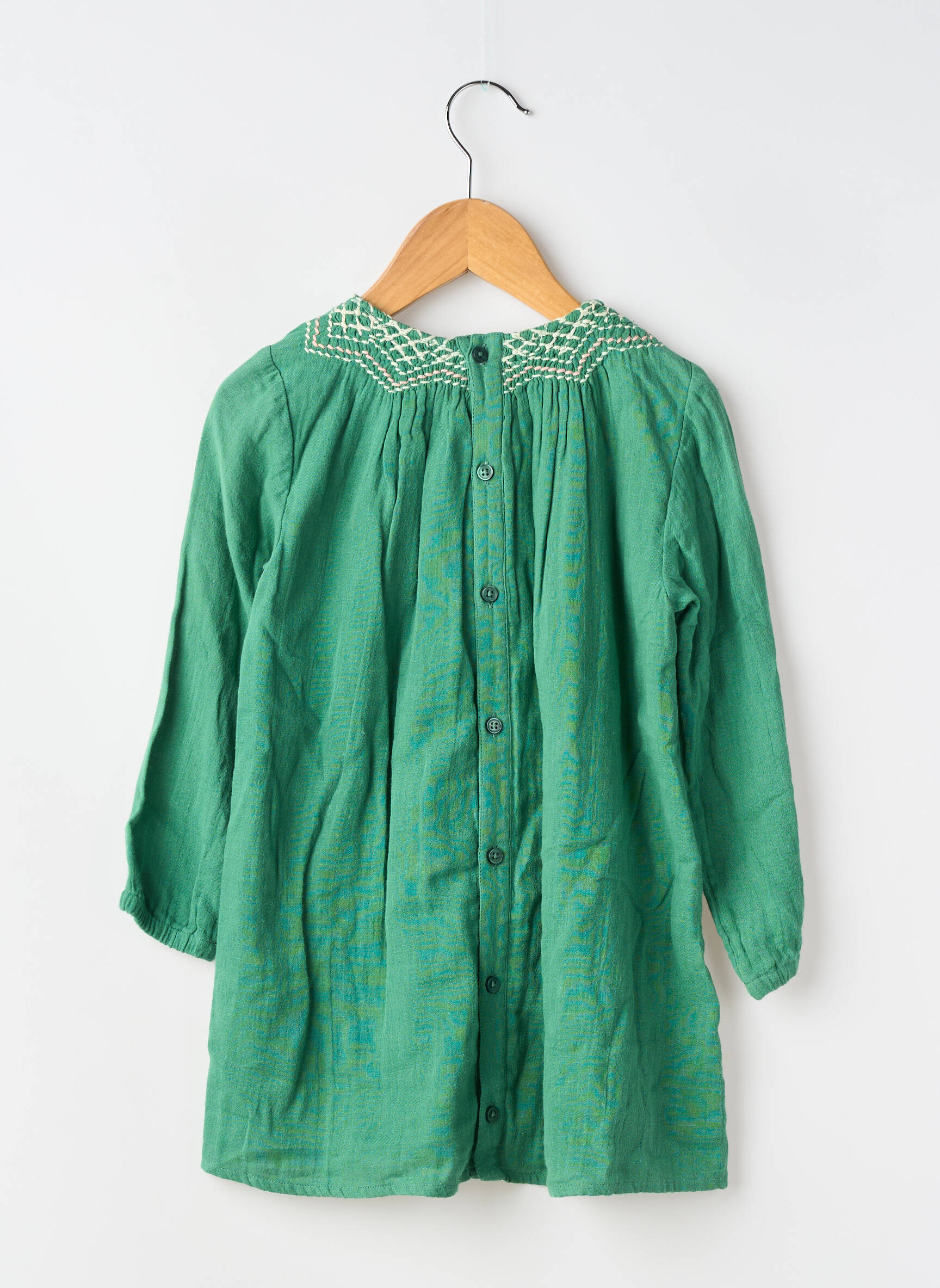 Robe mi-longue doublure manches longues vert IKKS fille