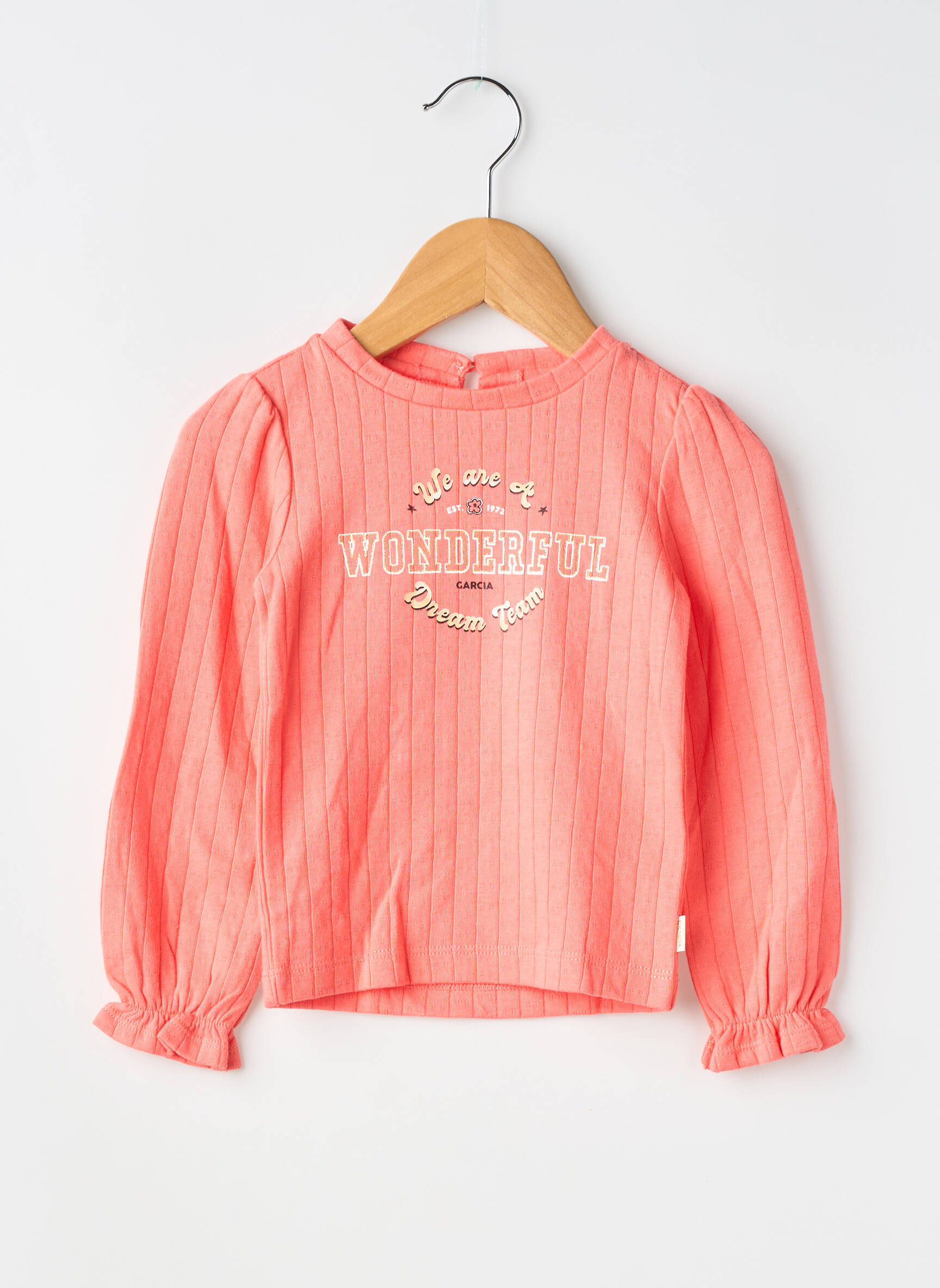 T-shirt coupe cintrée manches longues orange GARCIA fille