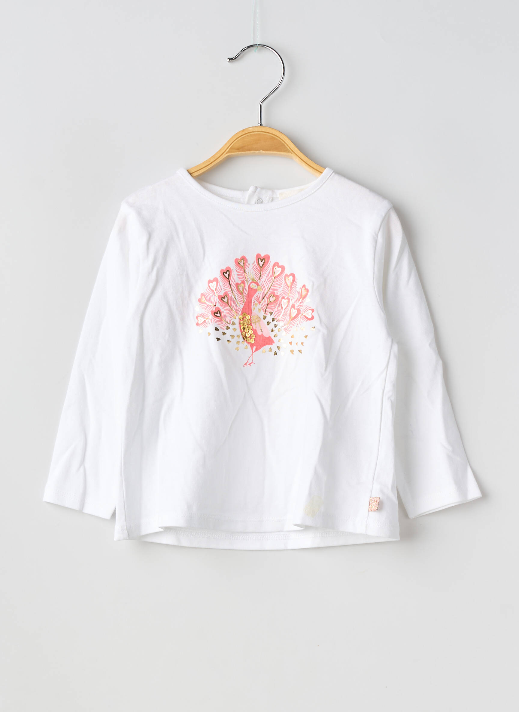 T-shirt coupe cintrée manches longues blanc CARREMENT BEAU fille