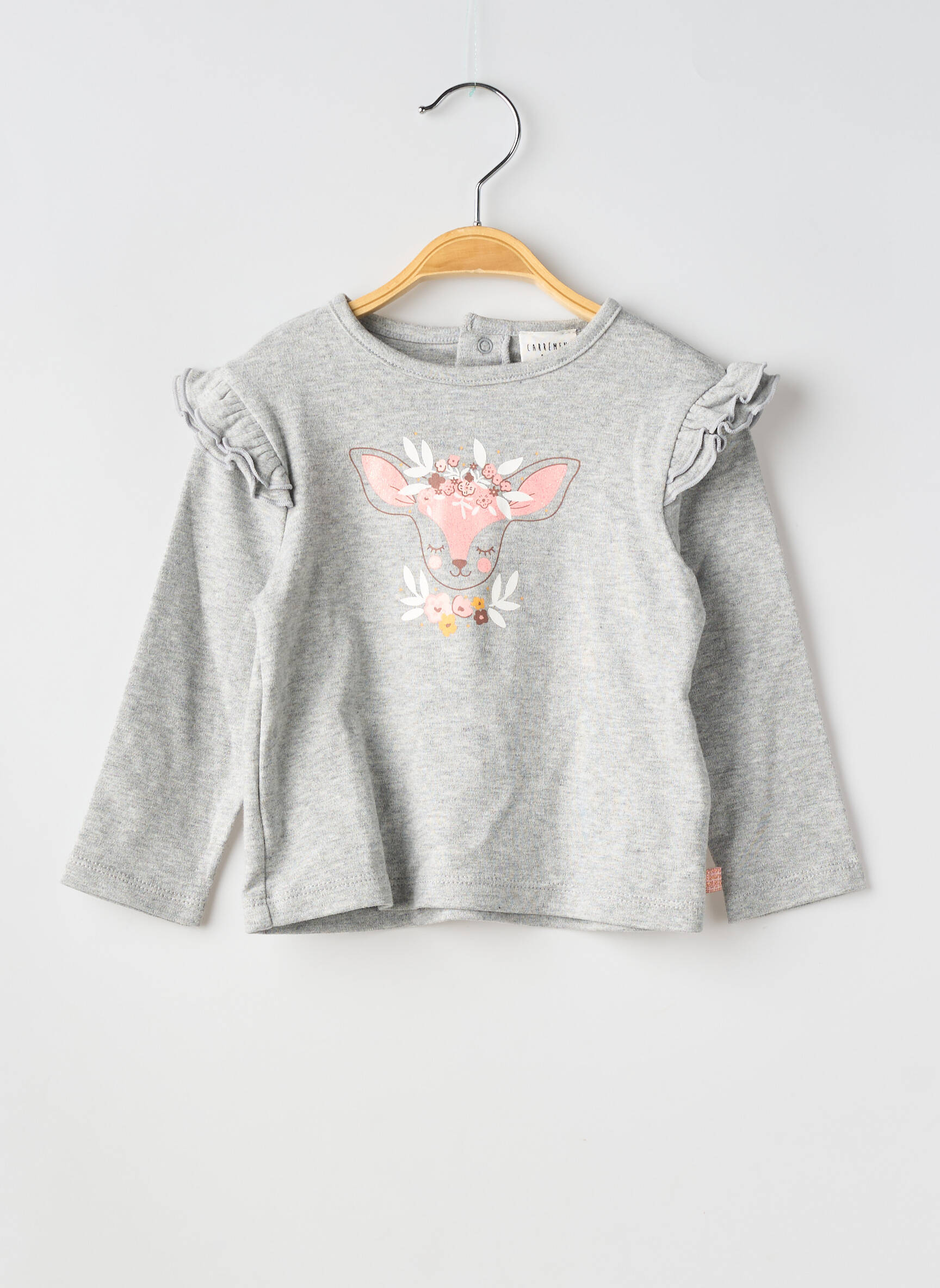 T-shirt coupe cintrée manches longues gris CARREMENT BEAU fille
