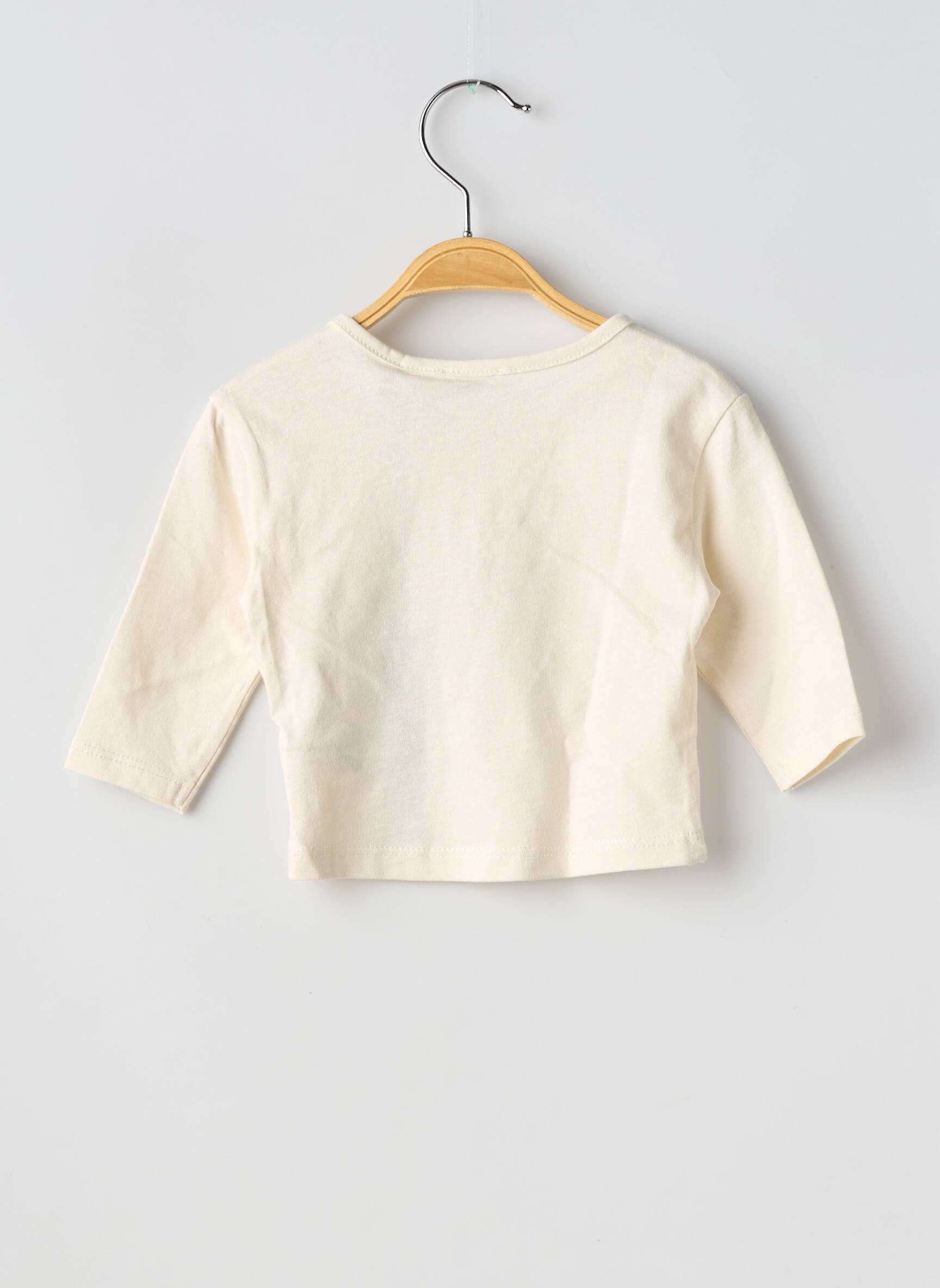 T-shirt coupe cintrée manches longues beige IKKS fille