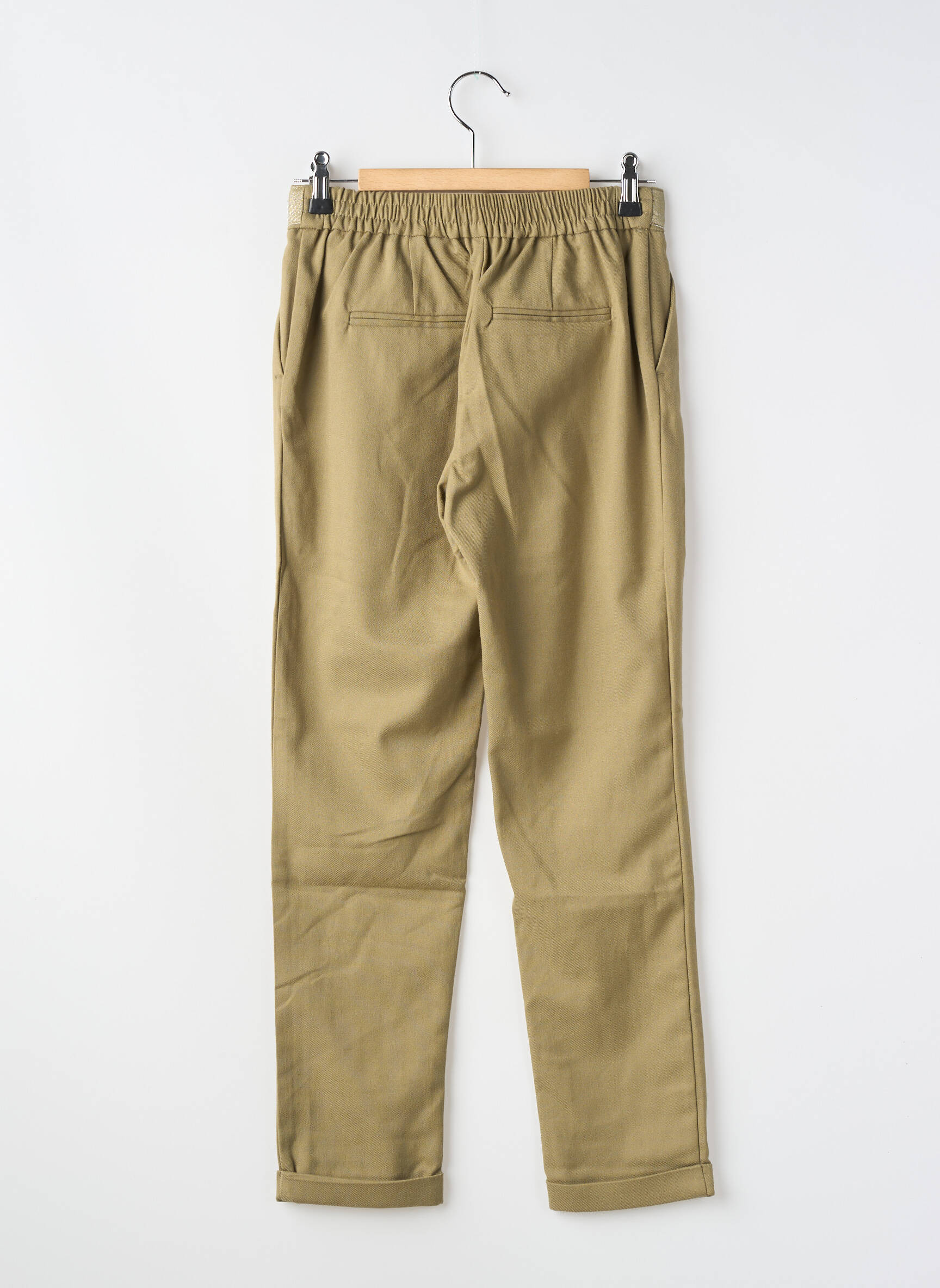 Pantalon droit coupe carotte taille ajustable vert ONLY fille