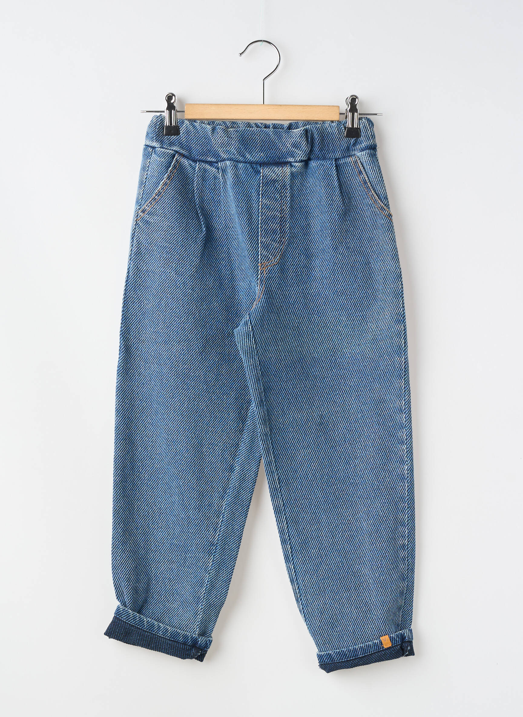 Pantalon droit resserrée sur le bas taille ajustable bleu LIL'ATELIER fille