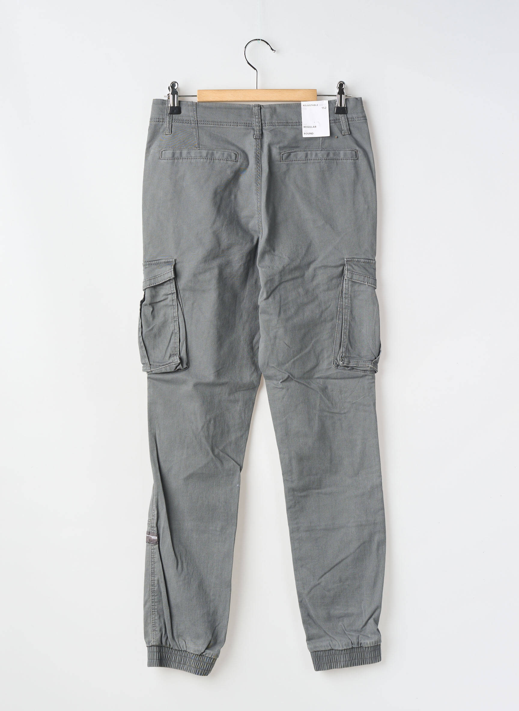Pantalon cargo tissage popeline taille ajustable gris NAME IT garçon