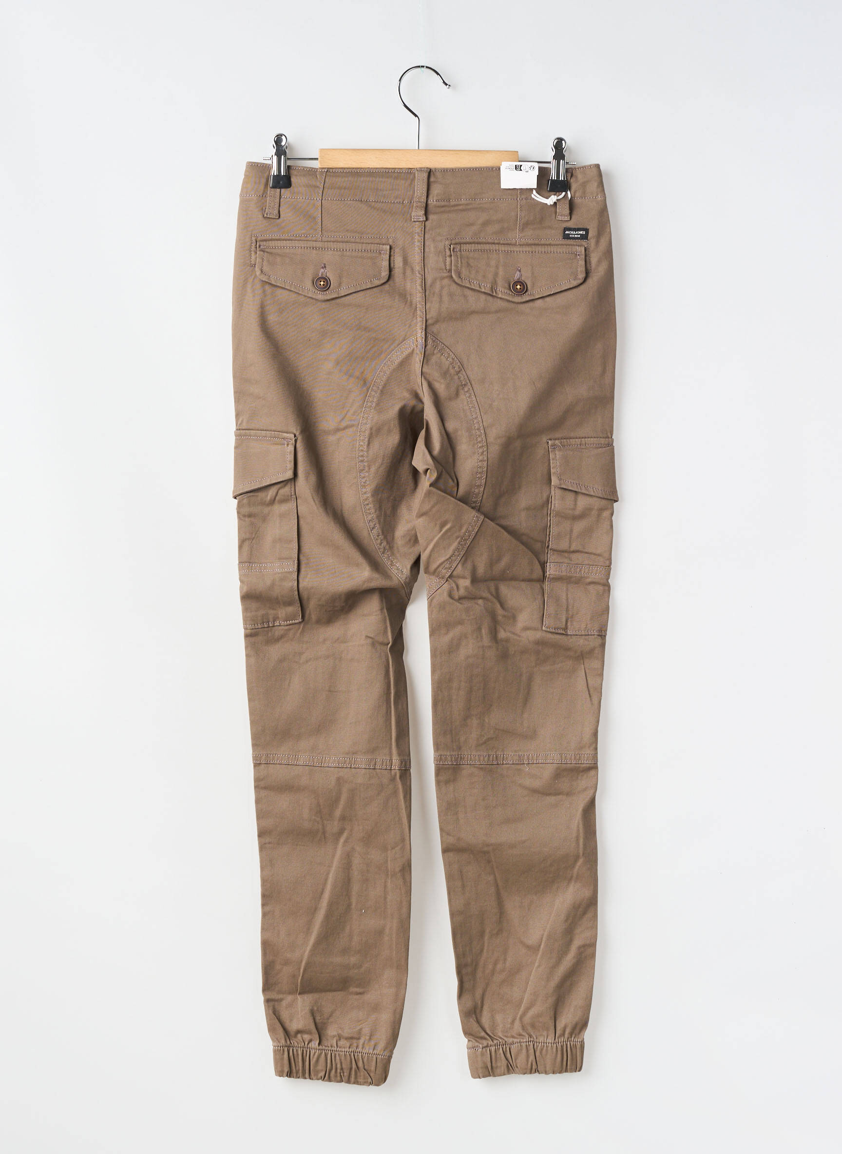 Pantalon cargo tissage popeline taille ajustable marron JACK & JONES garçon