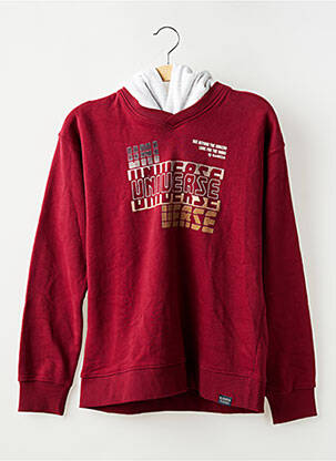 Sweat-shirt à capuche tissage molletoné manches longues rouge GARCIA garçon