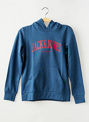 Sweat-shirt à capuche poches manches longues bleu JACK & JONES garçon