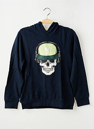 Sweat-shirt à capuche tissage jersey manches longues bleu NAME IT garçon
