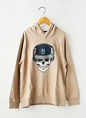 Sweat-shirt à capuche tissage jersey manches longues beige NAME IT garçon