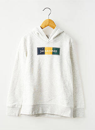 Sweat-shirt à capuche tissage molletoné manches longues gris JACK & JONES garçon