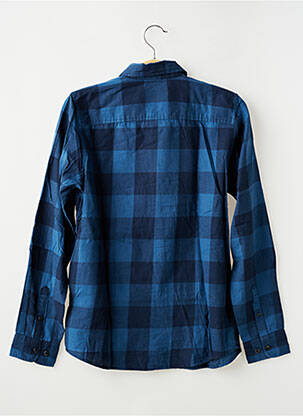 Chemise manches longues tissage popeline bleu JACK & JONES garçon