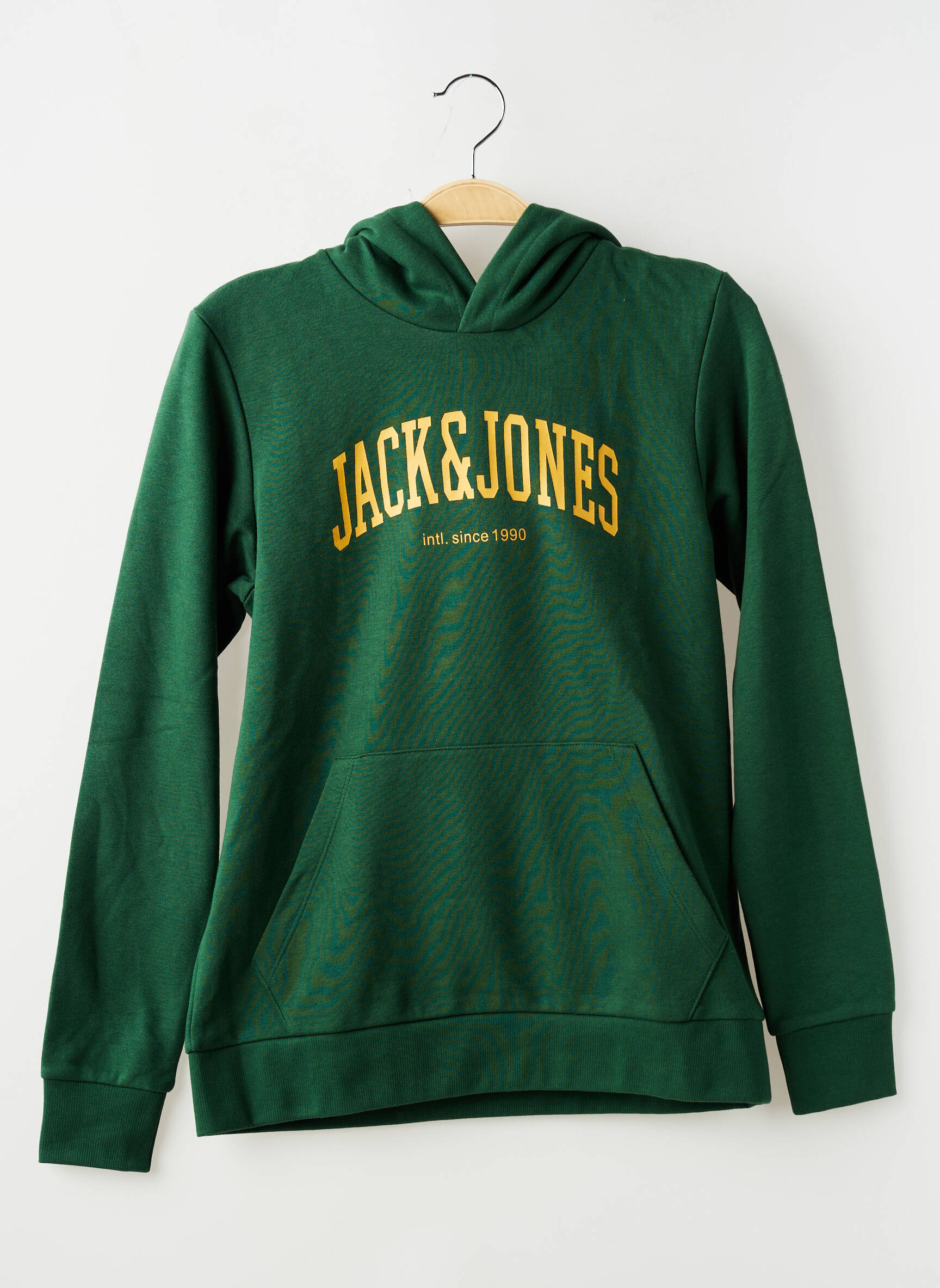 Sweat-shirt à capuche poches manches longues vert JACK & JONES garçon