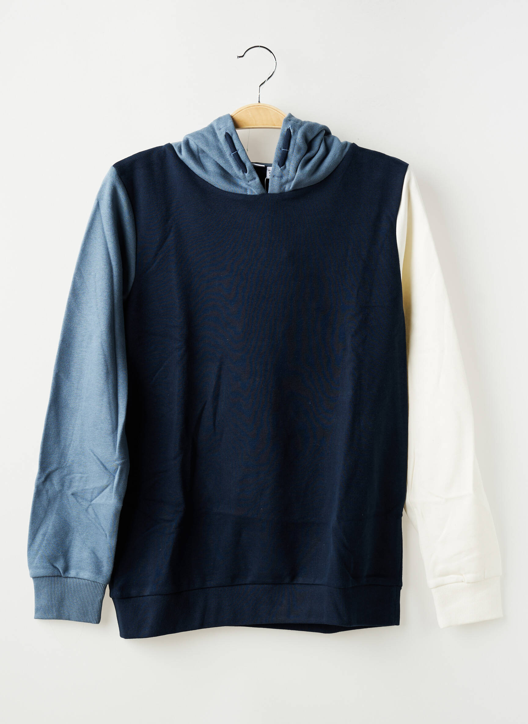 Sweat-shirt à capuche tissage molletoné manches longues bleu NAME IT garçon