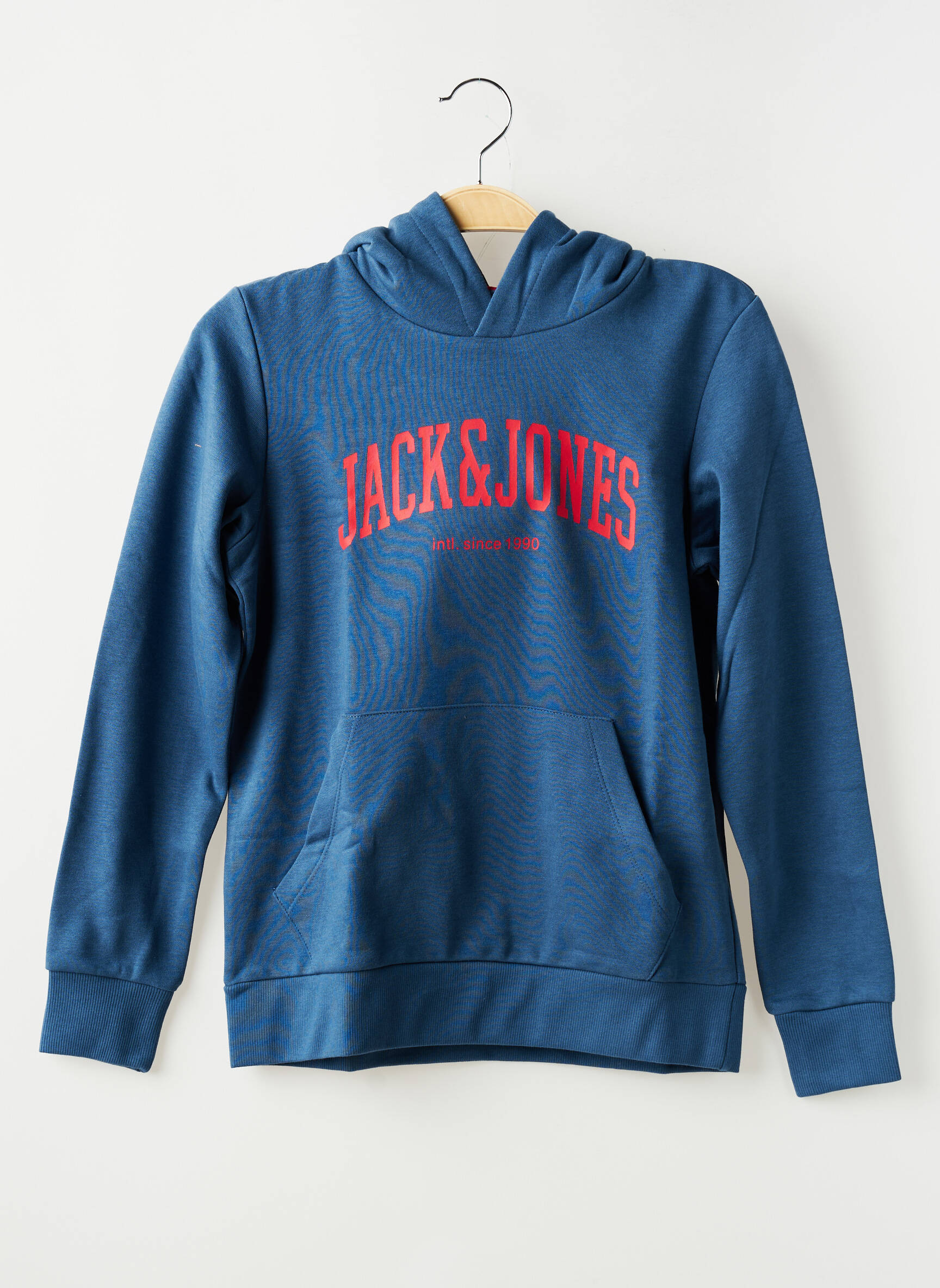 Sweat-shirt à capuche poches manches longues bleu JACK & JONES garçon