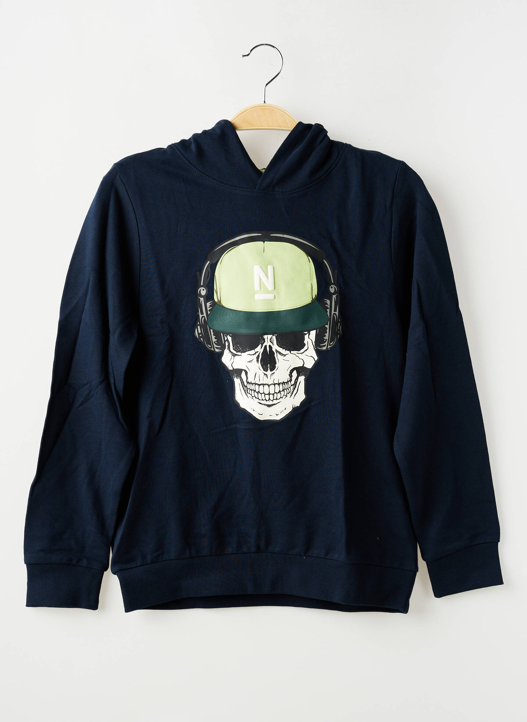 Sweat-shirt à capuche tissage jersey manches longues bleu NAME IT garçon