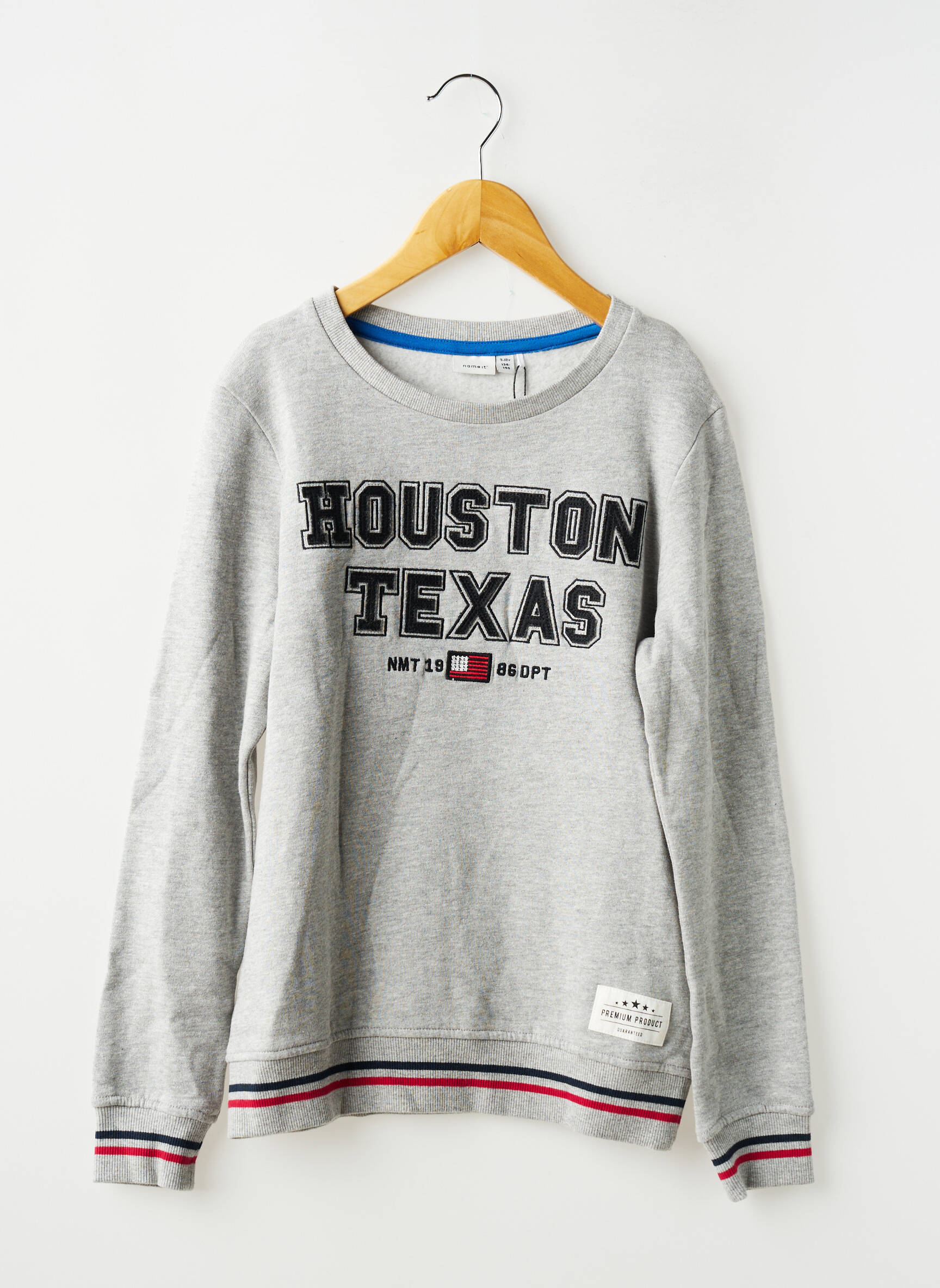Sweat-shirt tissage molletoné manches longues gris NAME IT garçon