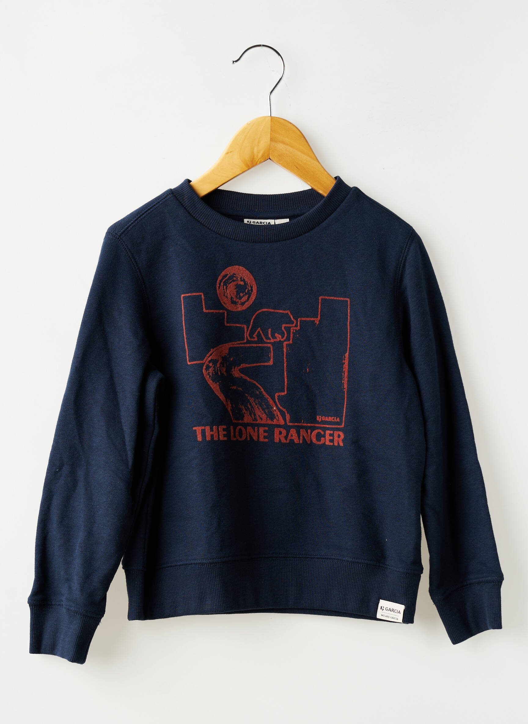 Sweat-shirt tissage molletoné manches longues bleu GARCIA garçon