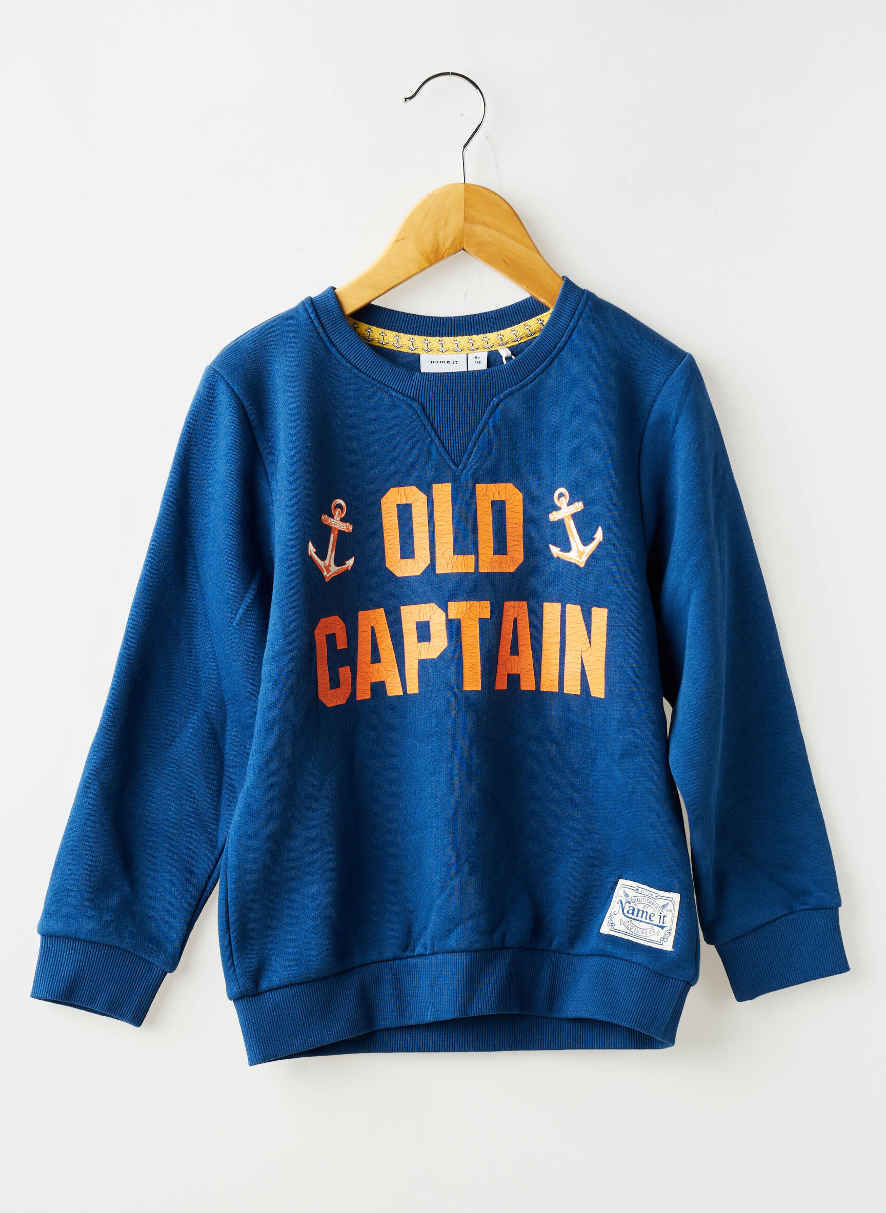Sweat-shirt tissage molletoné manches longues bleu NAME IT garçon
