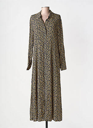 Robe longue manches longues manches longues noir YERSE femme