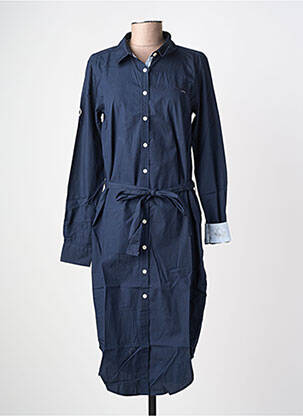 Robe mi-longue manches longues manches longues bleu BLACK WELLIS femme
