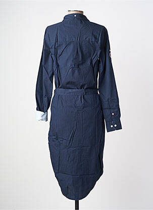 Robe mi-longue manches longues manches longues bleu BLACK WELLIS femme
