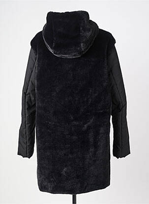Manteau long fermeture pressionnée a capuche noir GUXY femme