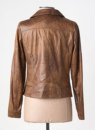 Veste casual tissage suedine marron LAURA JO femme
