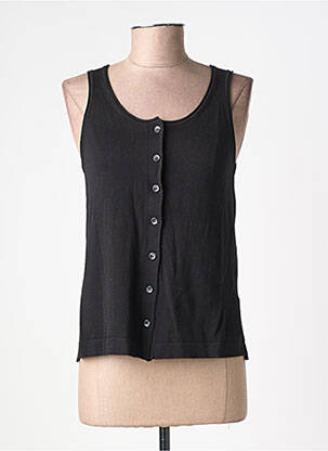 Gilet sans manche maille fine noir YERSE femme