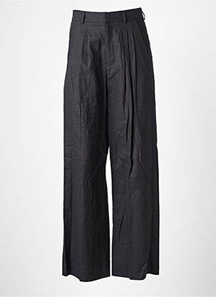 Pantalon large tissage crêpe taille haute noir GRACE & MILA femme